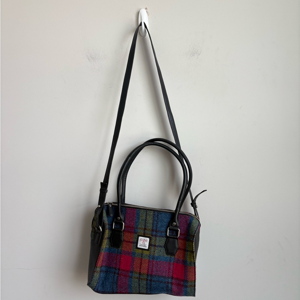 Maccessori Harris Tweed Wool Tartan Plaid Satchel Bag  Purse - Picture 6 of 8